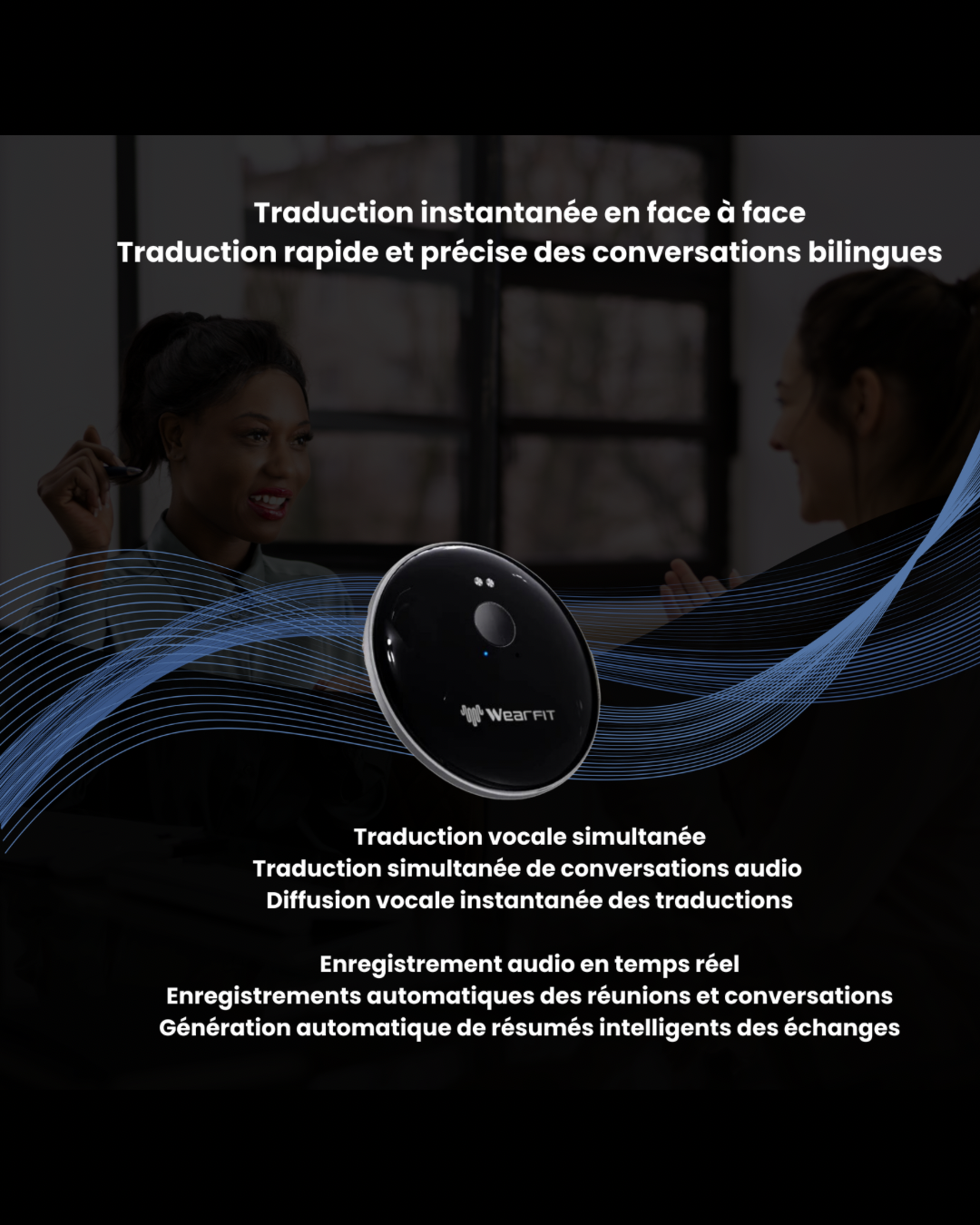 NOUVEAU 2025 AI 102– Assistant Traducteur IA Instantané | Voix , Textes & Photos  | 144 Langues | Bluetooth Ultra-Précis | Intelligence Artificielle