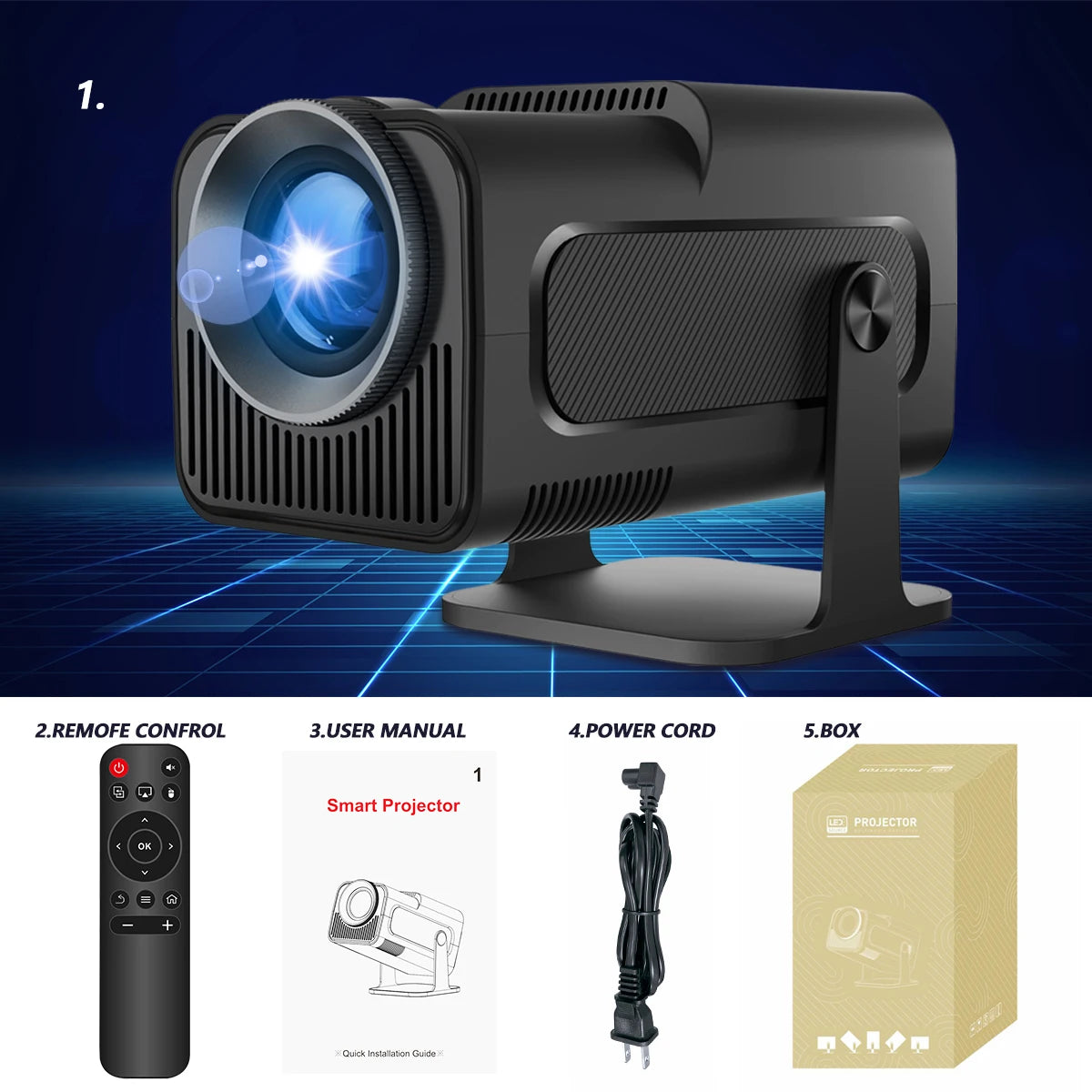 Projecteur Portable HY320 - Vidéoprojecteur 4K Full HD WiFi