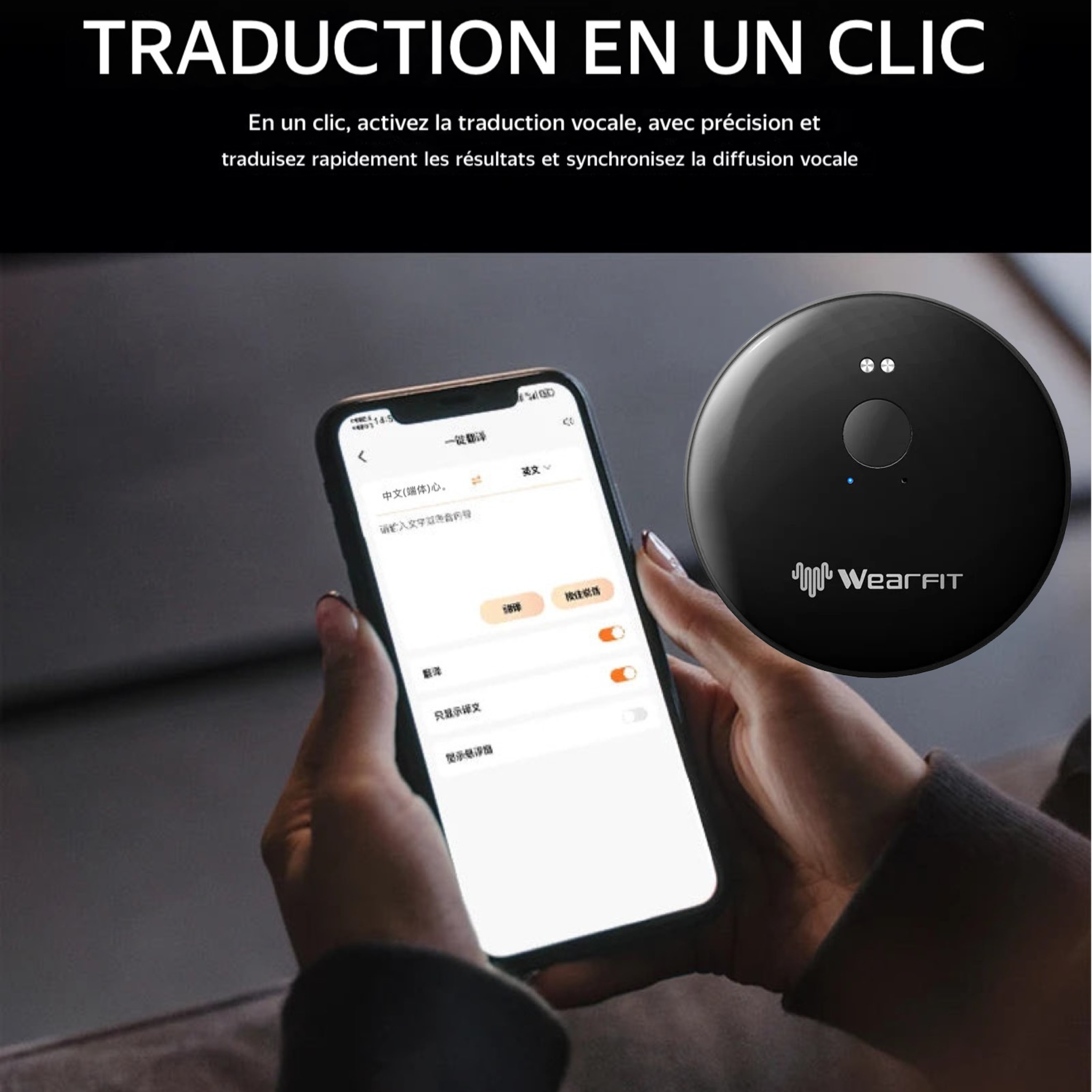 Assistant Traducteur IA Instantané Bapnex Store | Voix ,Textes & Photos  | 50 Langues | Bluetooth Ultra-Précis | Intelligence Artificielle